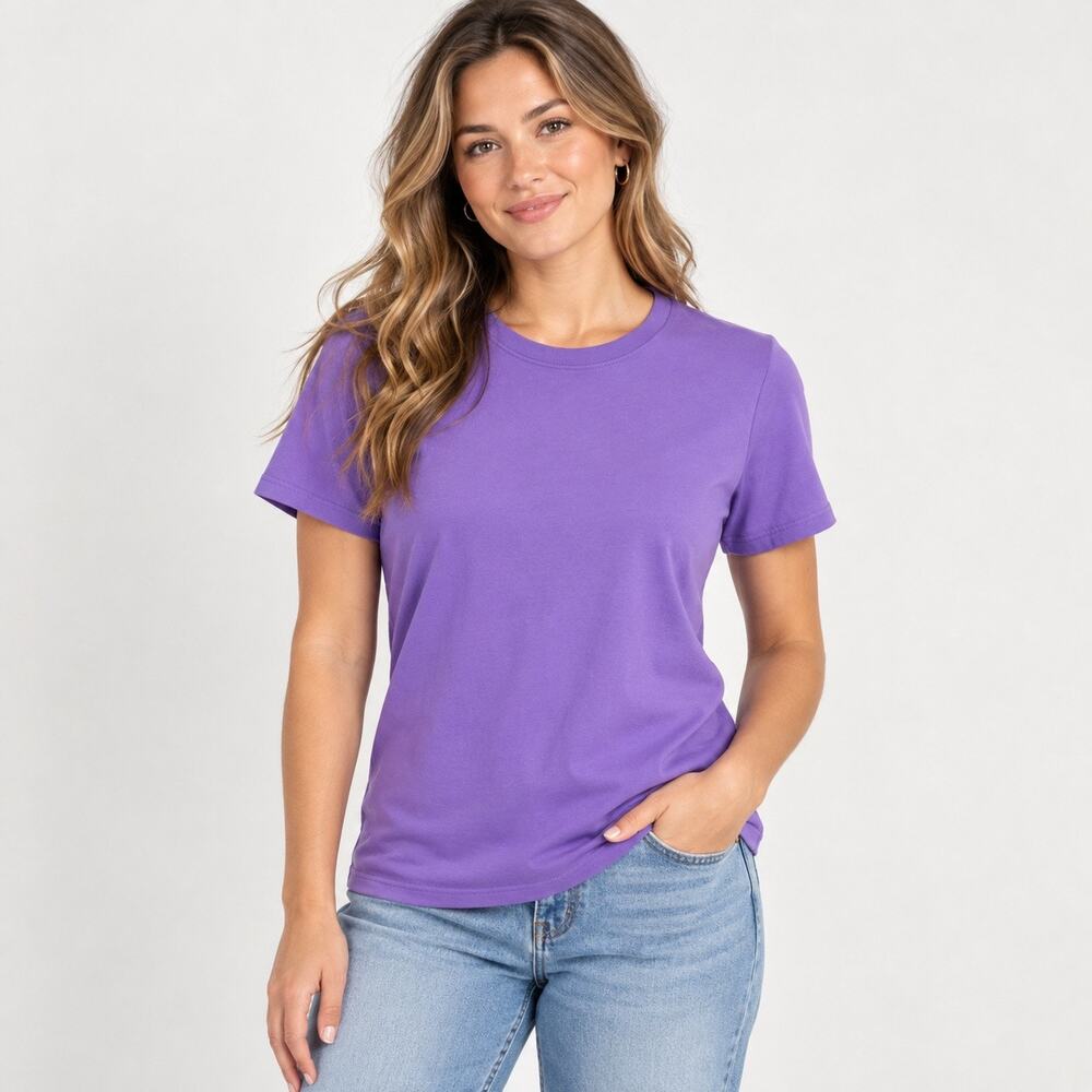 NWOT American Giant Women's Classic 100% Cotton Crew Tee In Purple Size Small